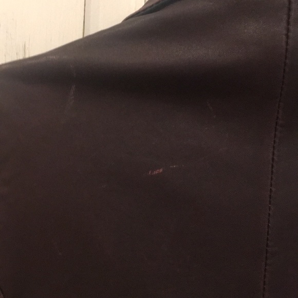 Michael Kors Black purple Leather Moto Jacket Med - Picture 4 of 4